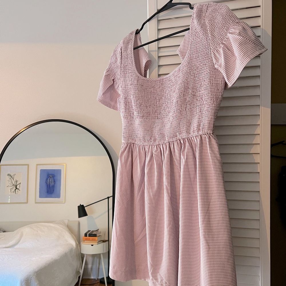 Lavender & white checkered dress